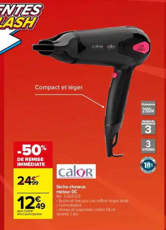 sèche-cheveux moteur dc calor
