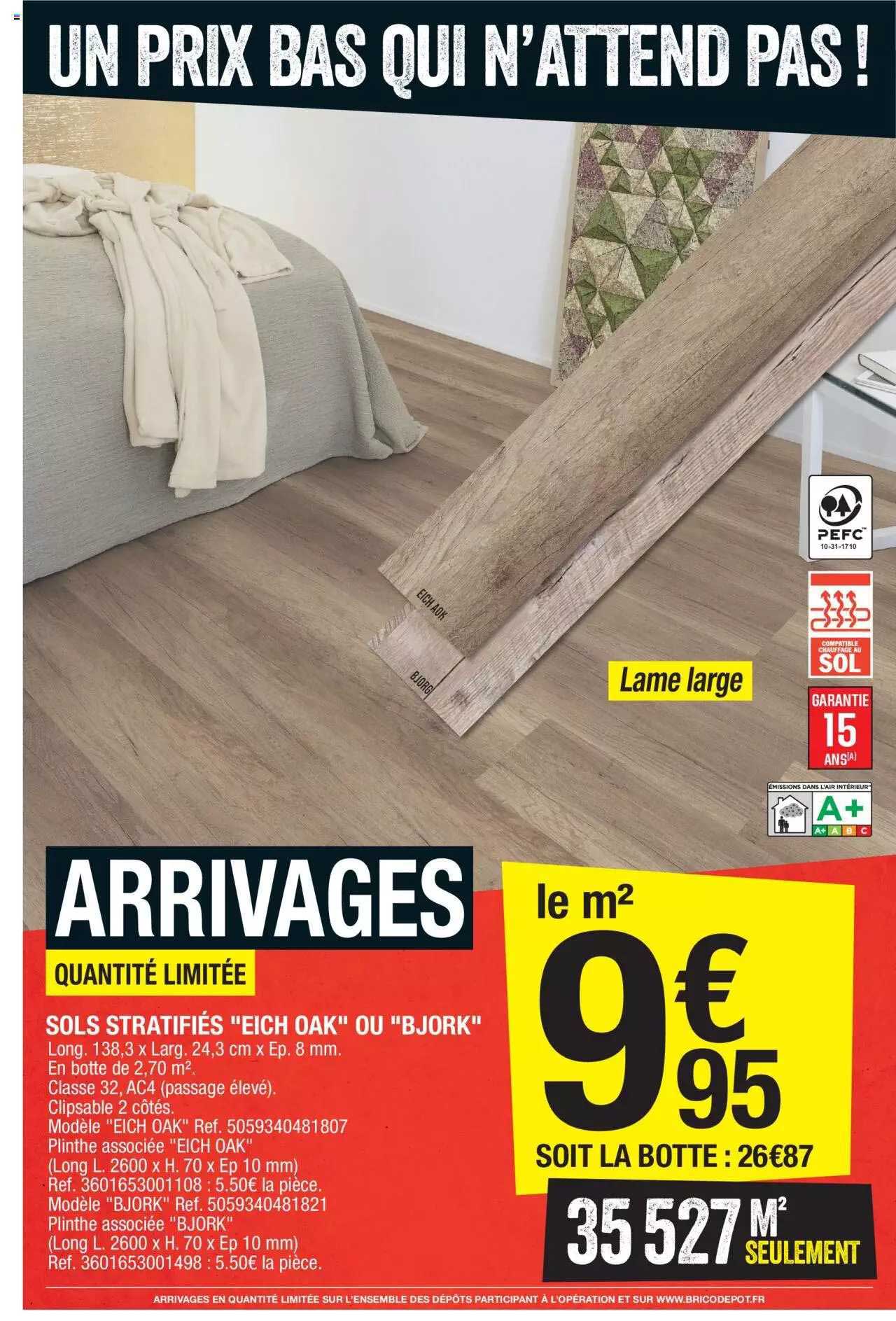 sols stratifiés "eich oak" ou "bjork"