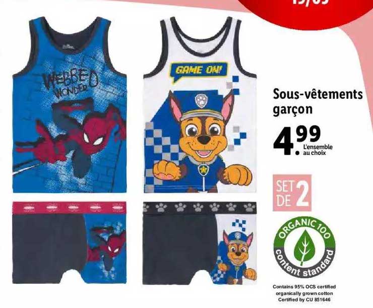 sous-vêtements garçon