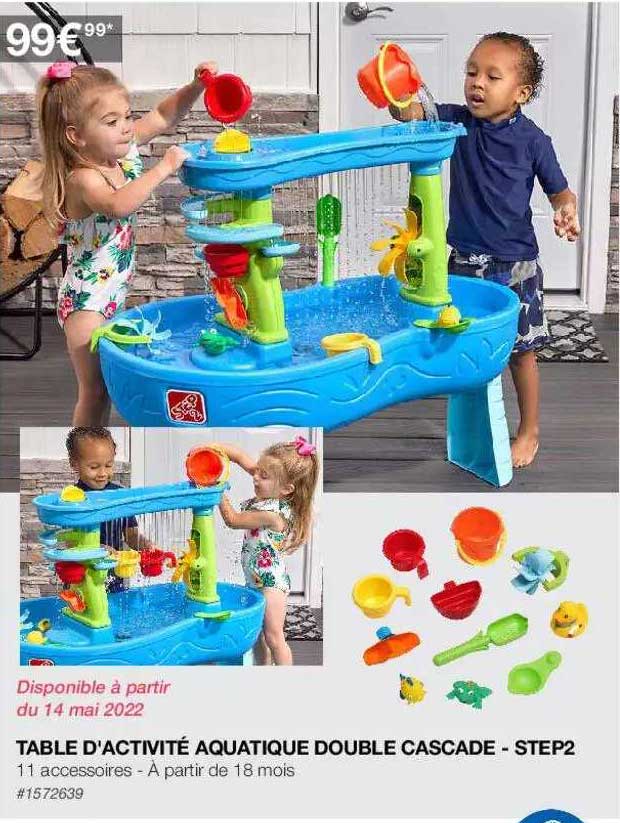 table d'activité aquatique double cascade - step2