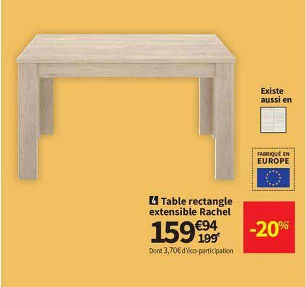 table rectangle extensible rachel