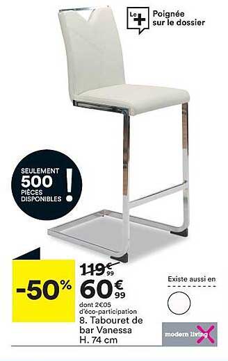 tabouret de bar vanessa h. 74 cm modern living