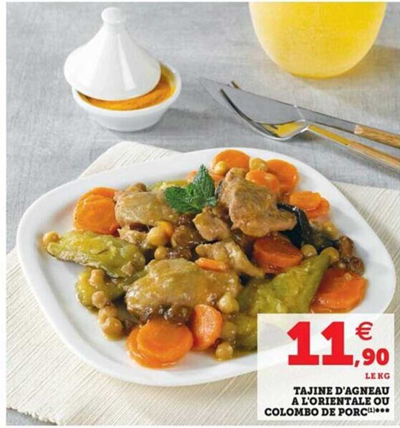 tajine d'agneau à l'orientale ou colombo de porc