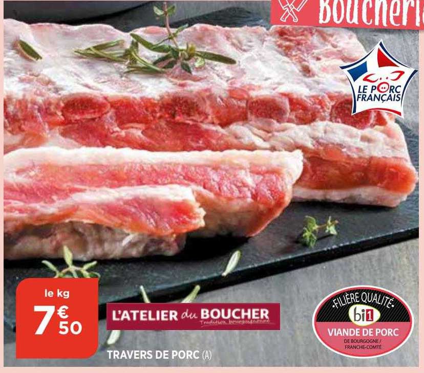 travers de porc l'atelier du boucher