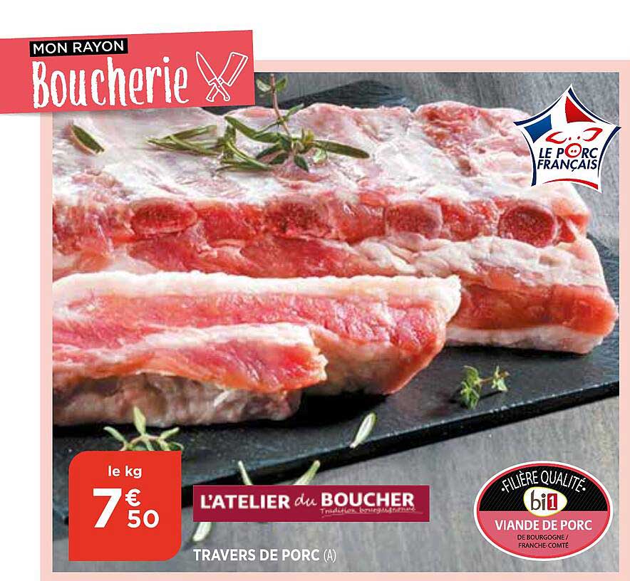 travers de porc l'atelier du boucher