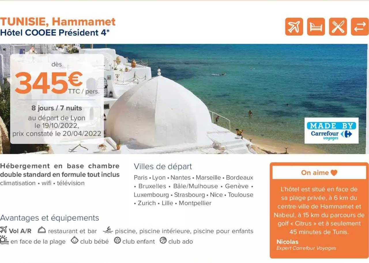 tunisie, hammamet : hôtel cooee président 4*