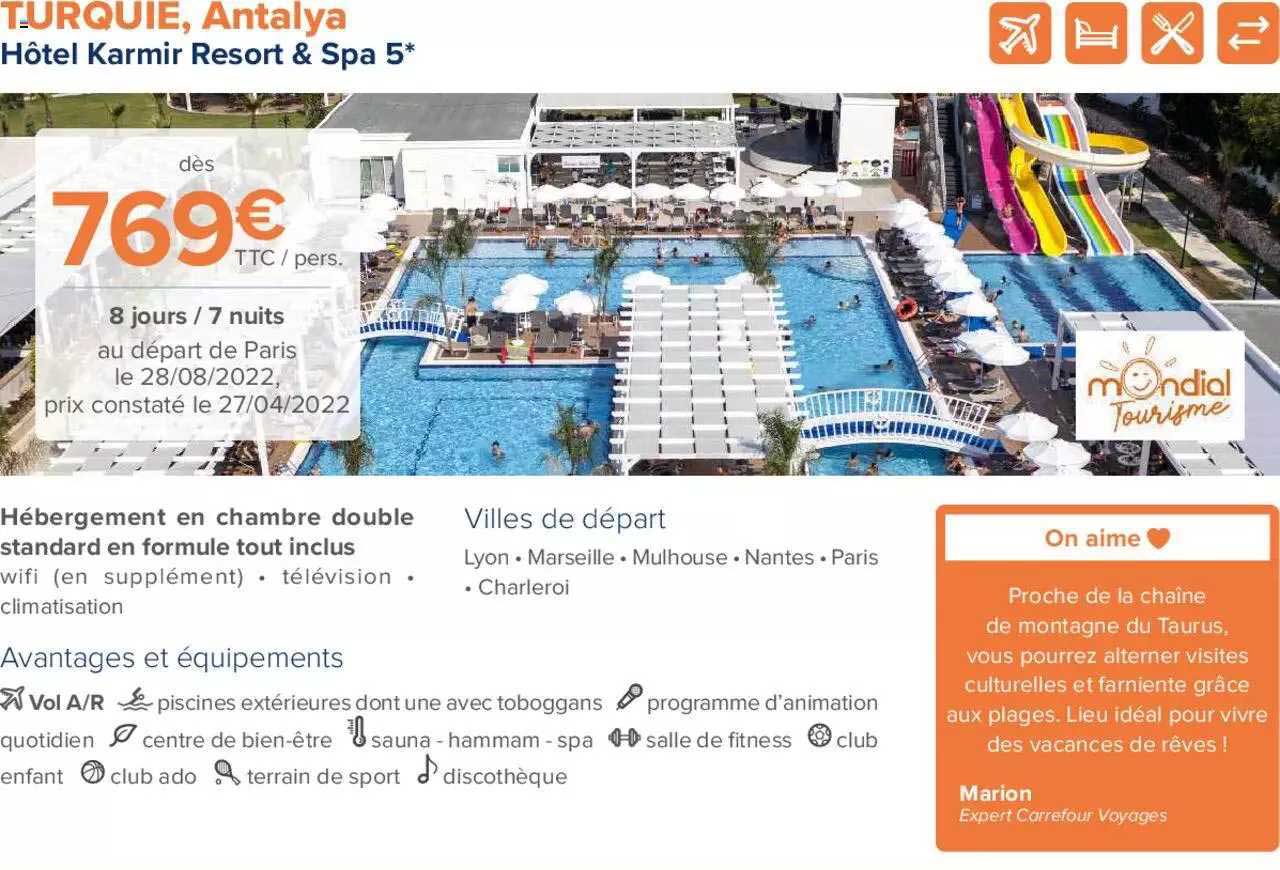 turquie, antalya : hôtel karmir resort & spa 5*