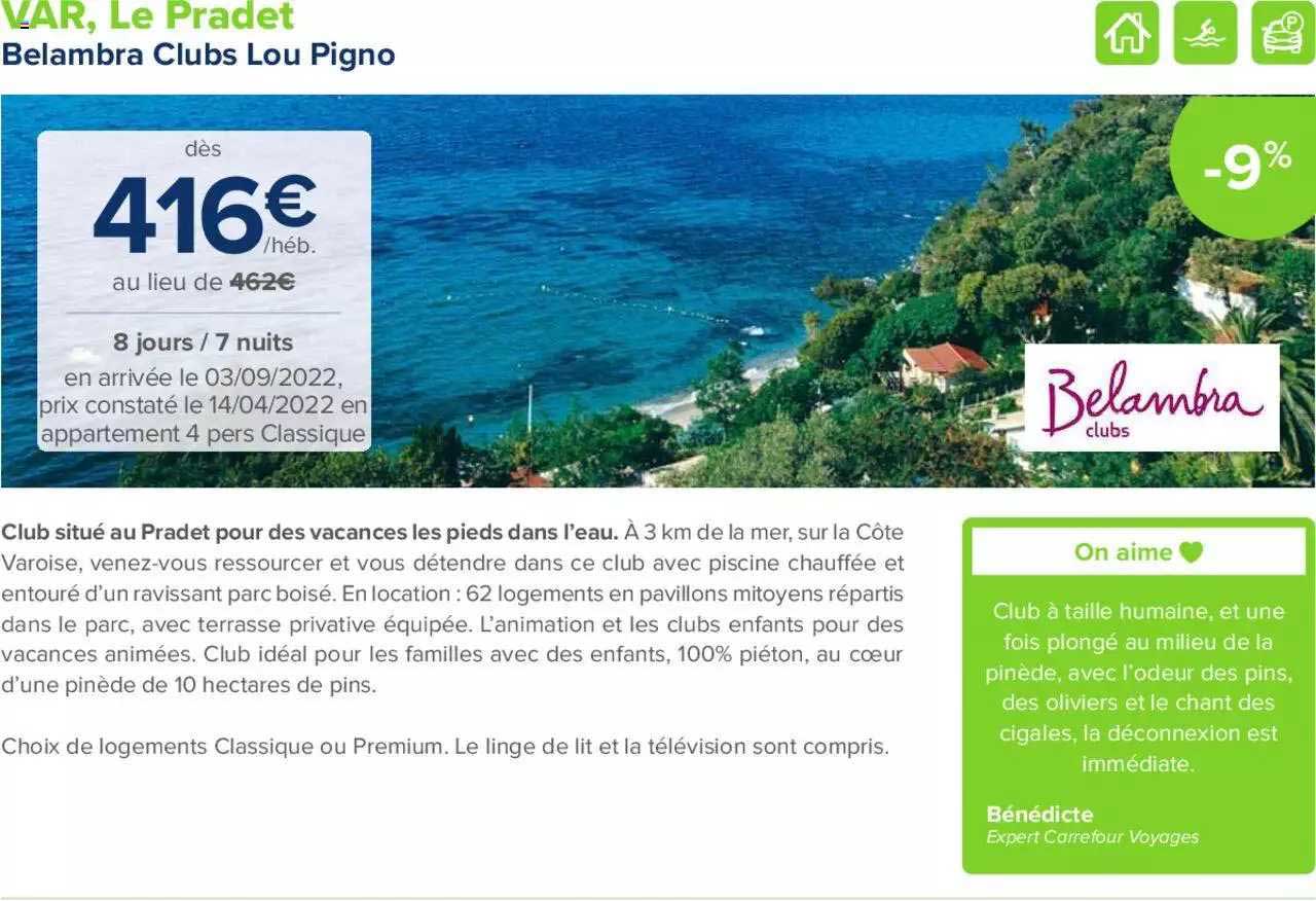 var, le pradet : belambra clubs lou pigno