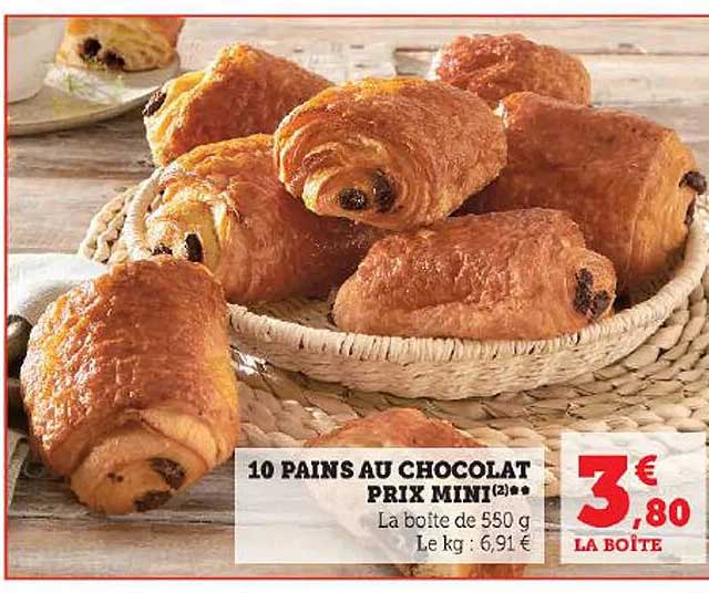 10 pains au chocolat prix mini