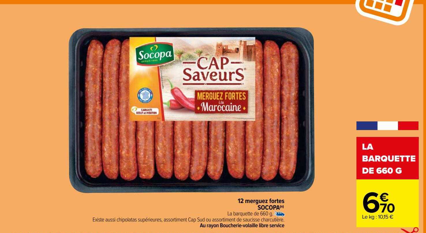 12 merguez fortes socopa