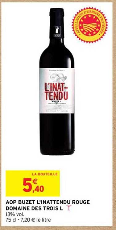 aop buzet l'inattendu rouge domaine des trois l