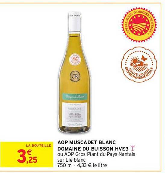 Aop Muscadet Blanc Domaine Du Buisson Hve3