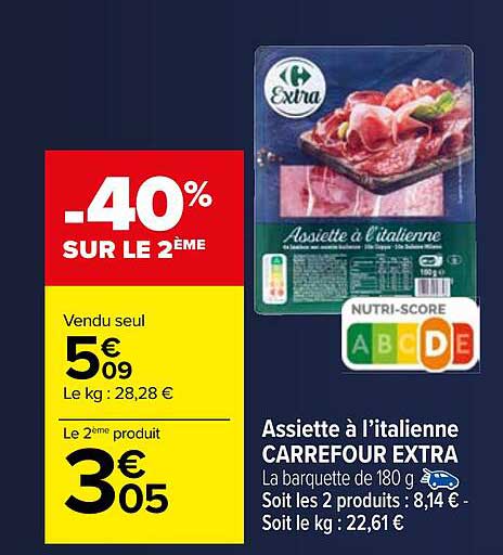 assiette à l'italienne carrefour extra