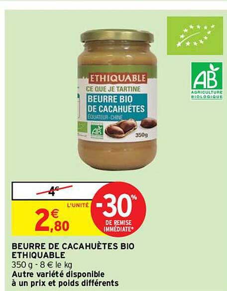 Beurre De Cacahuètes Bio éthiquable