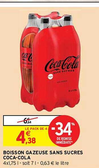 boisson gazeuse sans sucres coca-cola