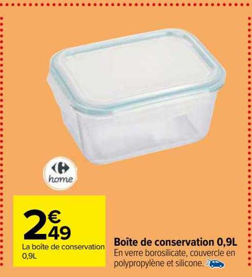 boîte de conservation 0,9l carrefour home