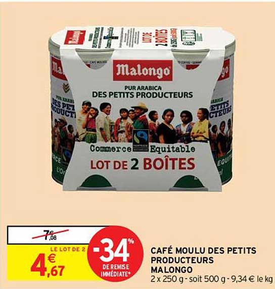 café moulu des petits producteurs malongo