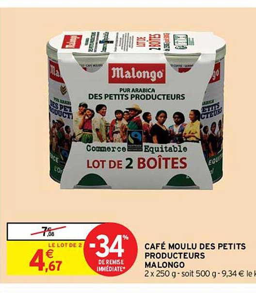 café moulu des petits producteurs malongo