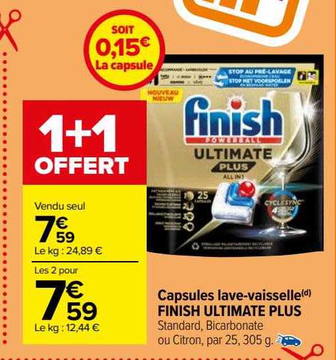 capsules lave-vaisselle finish ultimate plus