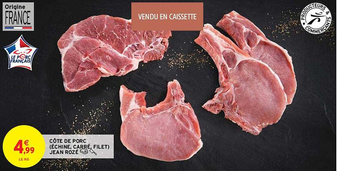 côte de porc (échine, carré, filet) jean rozé