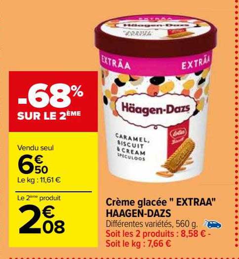 crème glacée "extraa" häagen-dazs