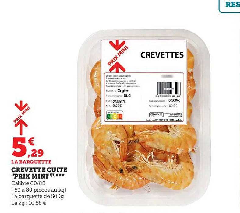 crevette cuite "prix mini"
