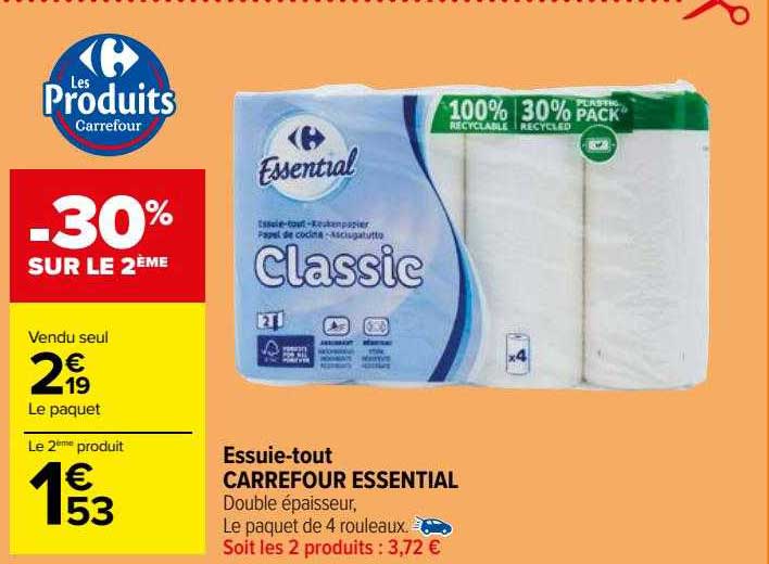 essuie-tout carrefour essential