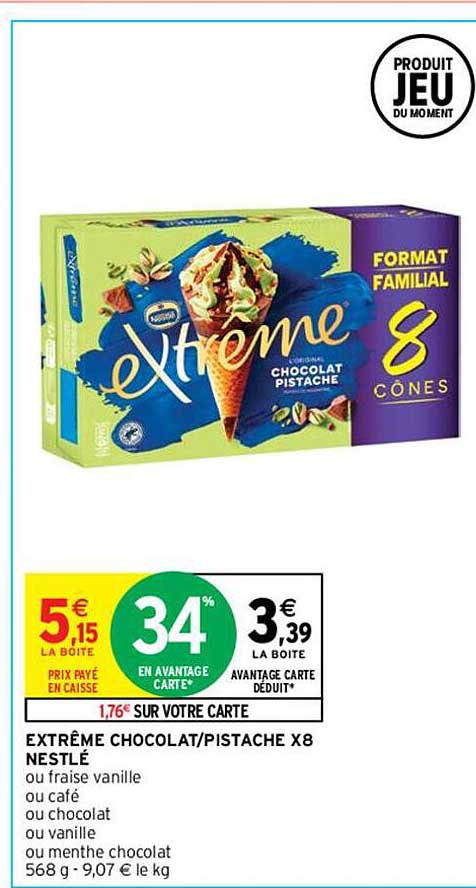 Extrême Chocolat-pistache X 8 Nestlé