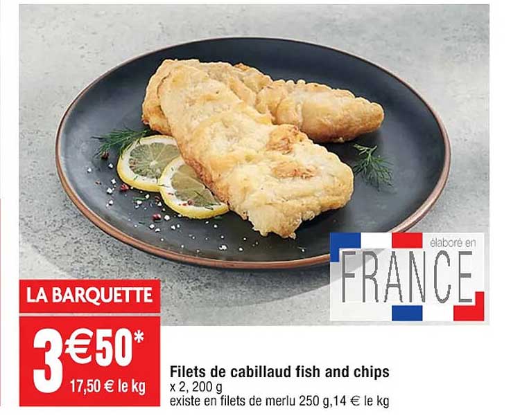 filets de cabillaud fish and chips