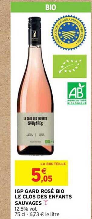 igp gard rosé bio le clos des enfants sauvages
