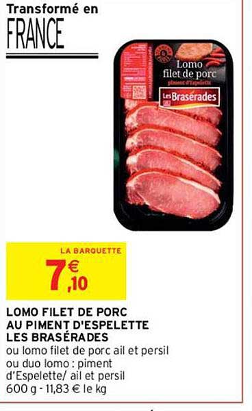 lomo filet de porc au piment d'espelette les brasérades