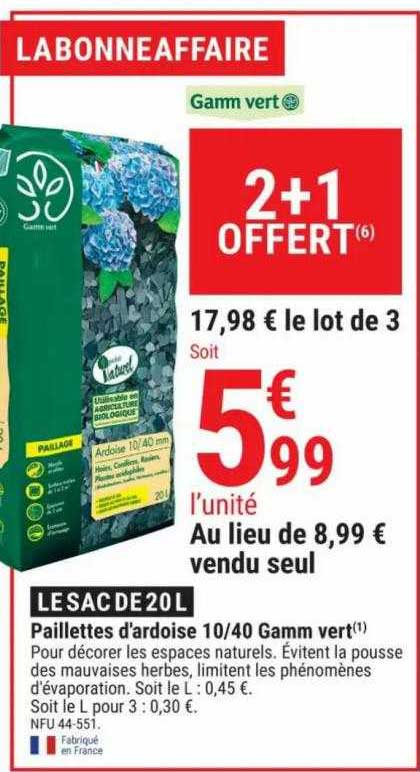 Paillettes D'ardoise 10-40 Gamm Vert