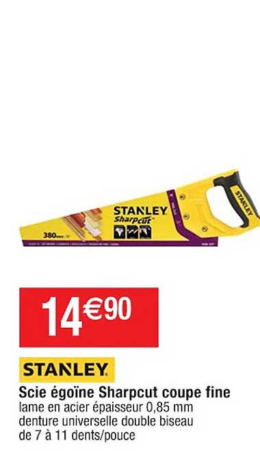 scie égoïne sharpcut coupe fien stanley