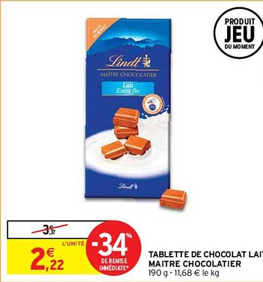 tablette de chocolat lait maître chocolatier
