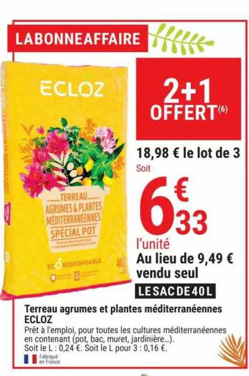 Terreau Agrumes Et Plantes Méditerranéennes Ecloz