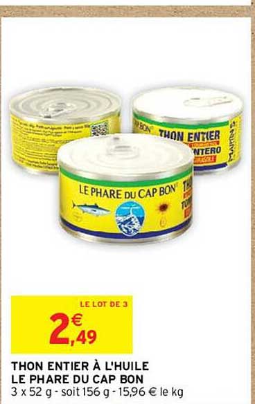 thon entier à l'huile le phare du cap bon