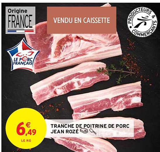 tranche de poitrine de porc jean rozé