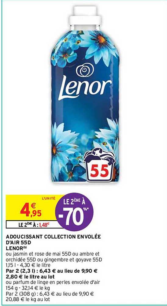 adoucissant collection envolée d'air 55d lenor