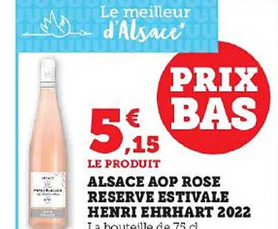 alsace aop rose réserve estivale henri ehrhart 2022
