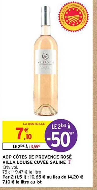 aop côtes de provence rosé villa louise cuvée saline