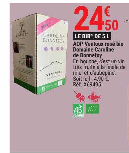 aop ventoux rosé bio domaine caroline de bonnefoy