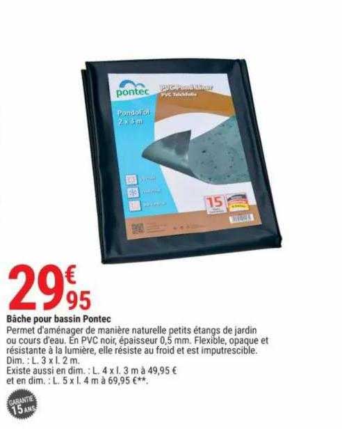 bâche pour bassin pontec