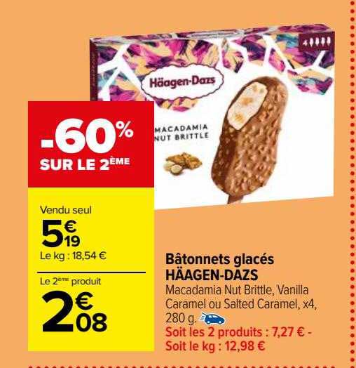 bâtonnets glacés häagen-dazs