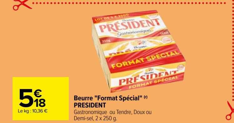 beurre "format spécial" président