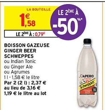 Boisson Gazeuse Ginger Beer Schweppes