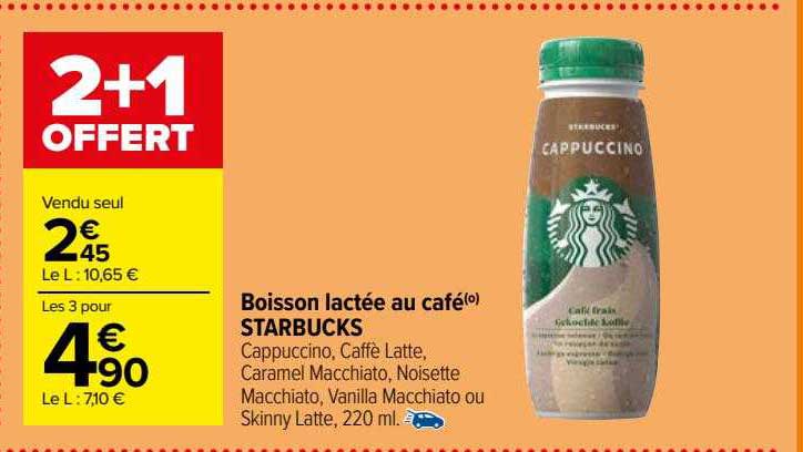 boisson lactée au café starbucks