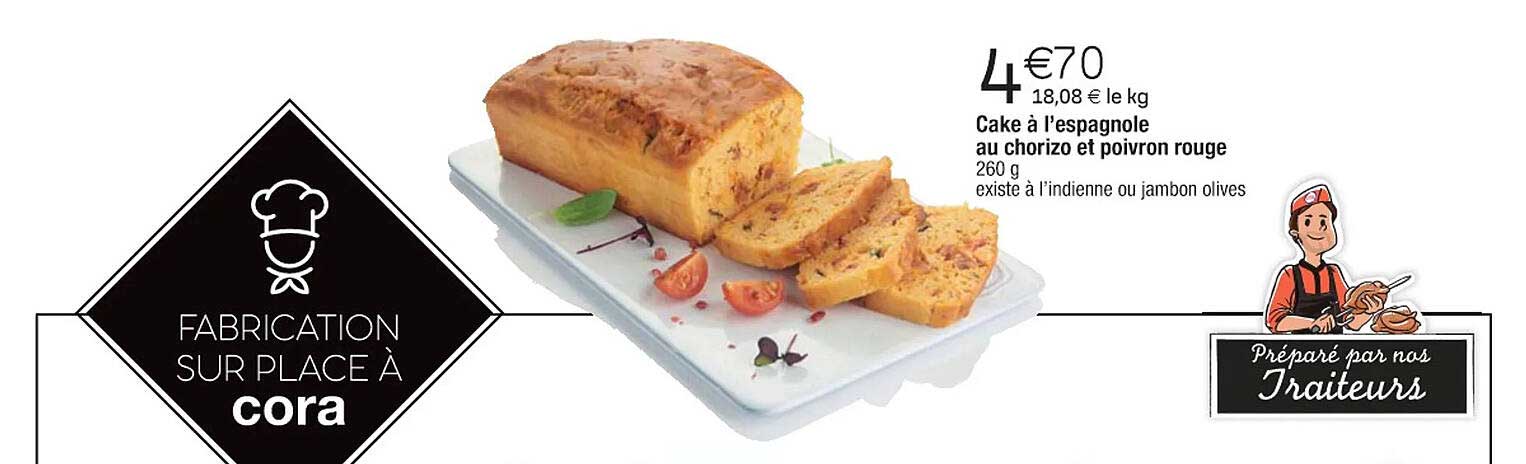 cake à l'espagnole au chorizo et poivron rouge