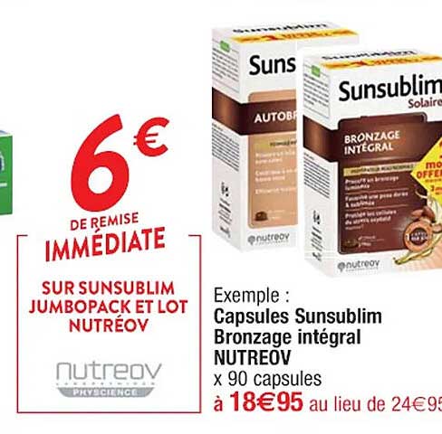 capsules sensublim bronzage intégral nutreov