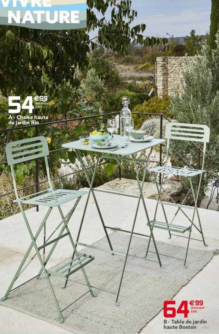 Chaise Haute De Jardin Rio, Table De Jardin Haute Boston