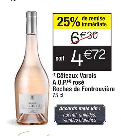 côteaux varois a.o.p. rosé roches de fontrouvière